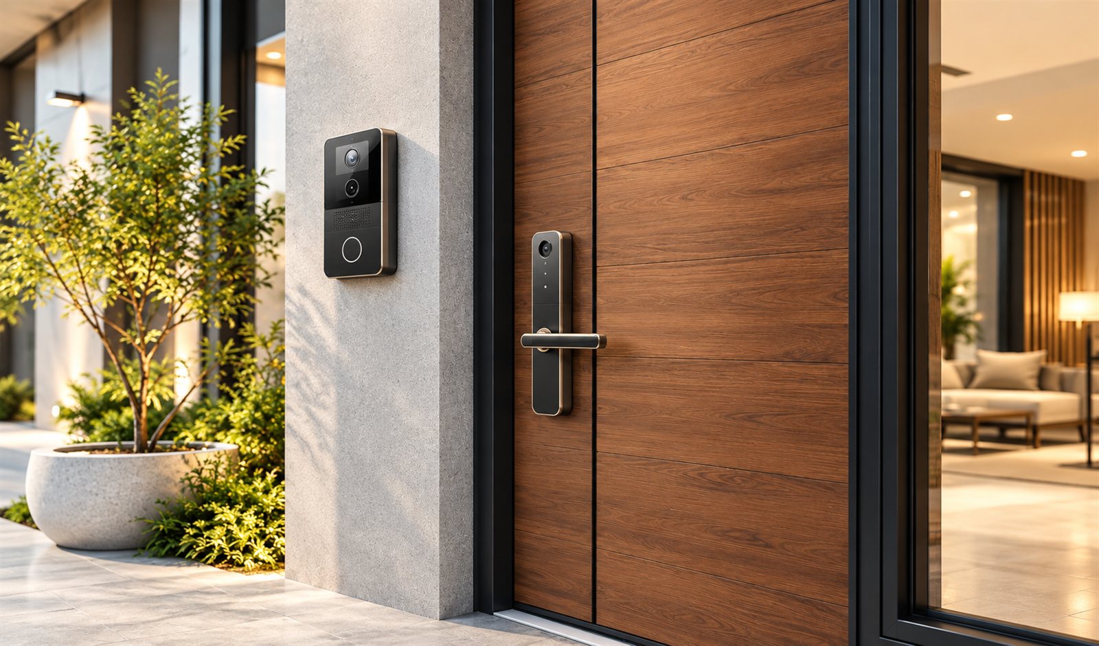 Smart door lock and video doorbell for connected access and security