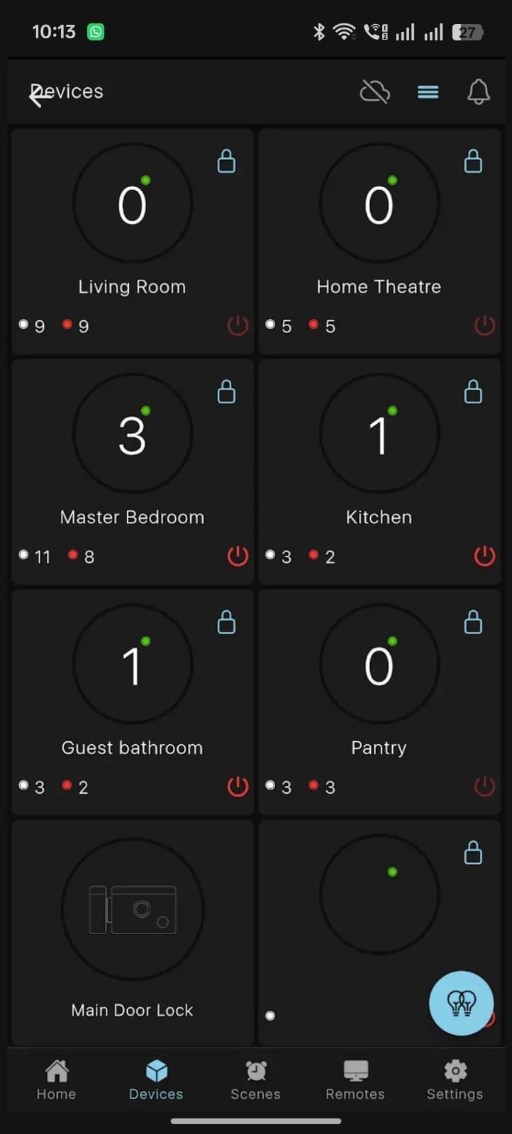 LUEUR Devices screen