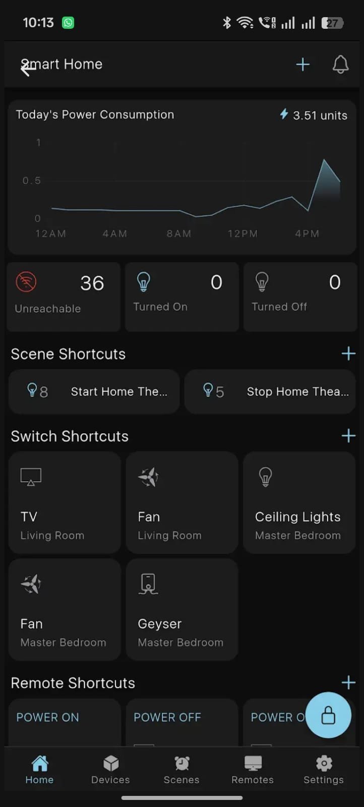 LUEUR Smart Home dashboard